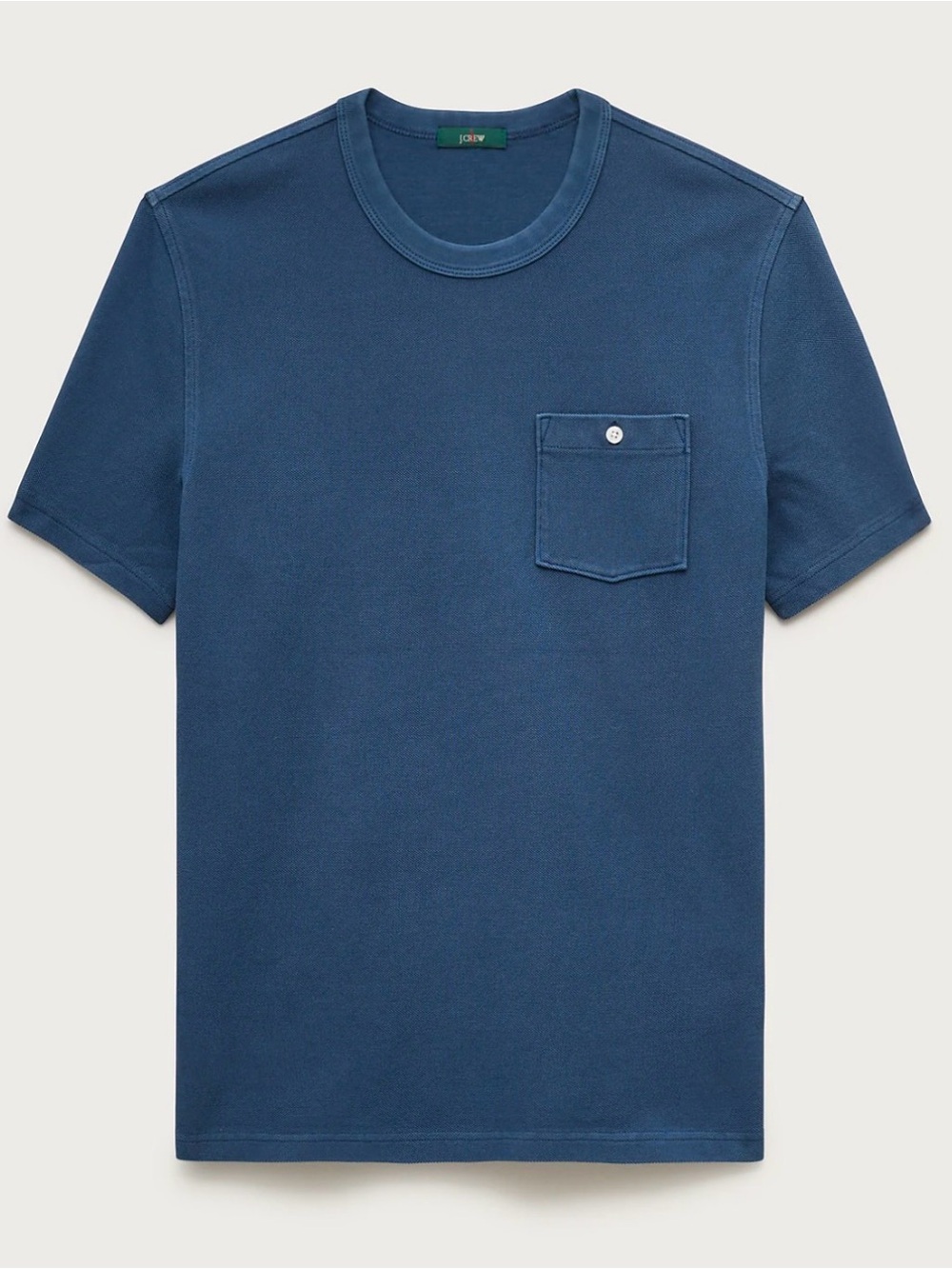 New! J. Crew Men's Washed piqué pocket T-shirt - Dark Blue